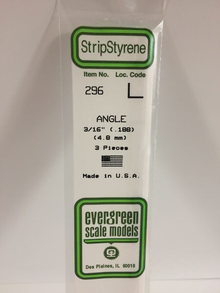 Evergreen 296 3/16" Angle 3-Pack
