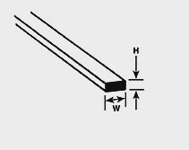 Plastruct 90713 .010 x .060mm Styrene Strip