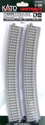 Kato HO 2-241 Concrete Tie Superelevated Curved Track R730mm 22.5d
