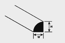 Plastruct 90894 .08.0" Styrene quarter round