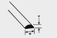 Plastruct 90882 .080&quot; Styrene Half Round
