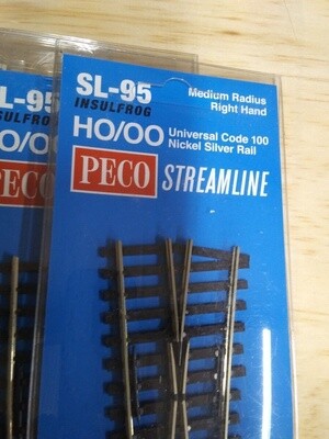 Peco HO SL-95 R/H Turnout Insulfrog Code 100 #6