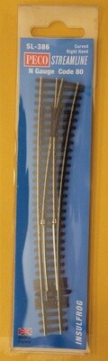 Peco SL-386 N R/H Code 80 Insulfrog Turnout