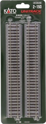 Kato HO 2-150 9 3/4&quot; Straight Track 4-Pack