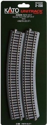 Kato HO 2-230 26 3/8&quot; 22.5-Degree Radius Curve Track