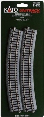 Kato HO 2-230 26 3/8&quot; 22.5-Degree Radius Curve Track
