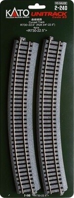 Kato HO 2-240 28 3/4&quot; 22.5-Degree Radius Curve Track 4-Pack
