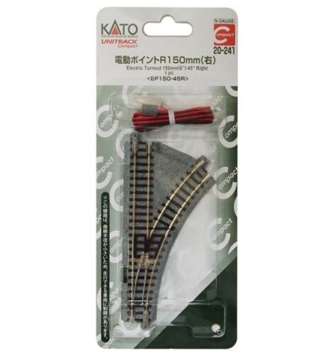 Kato N 20-241 Compact Electric Turnout 150mm (6&quot;) 45d Right