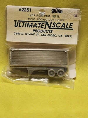 Ultimate #2251 N 1947 Fruehauf 30&#39; Horizontal Ribbed Box Trailer