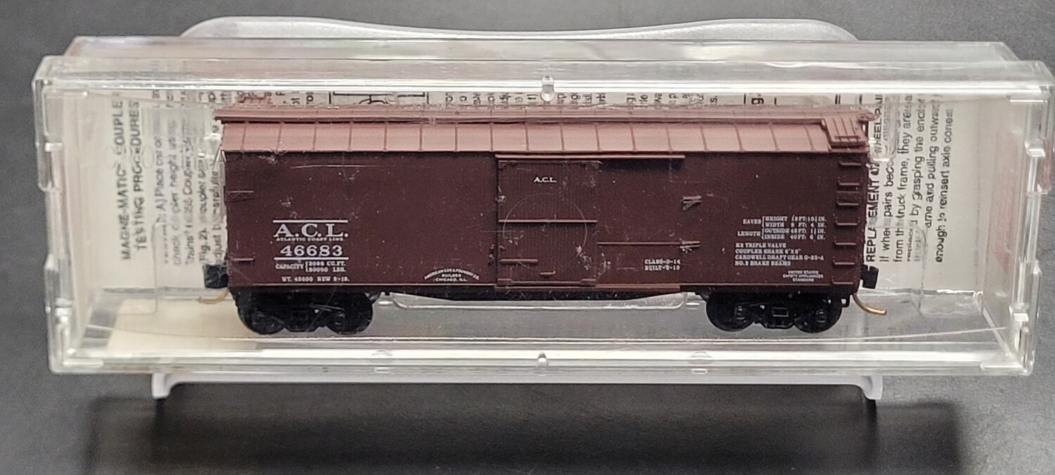 Used N Micro-Trains 39080 ACL 40' Double Sheathed Wood Box Car