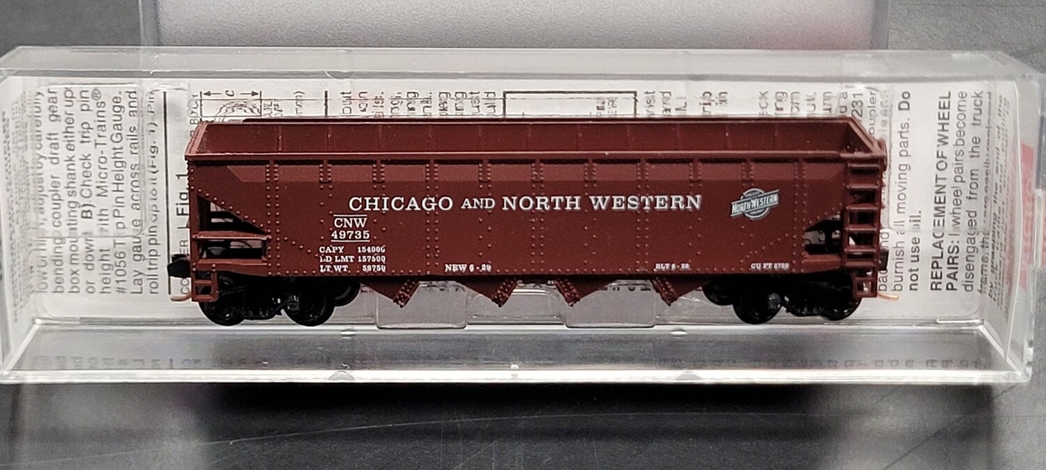Used N Micro-Trains Chicago & Northwestern 4 Bay Hopper 49735