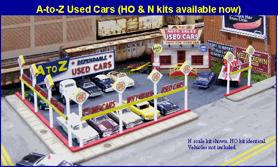 Blair Line N 097 A-To-Z Used Cars Dealer Kit Cars &amp; People NOT Included)