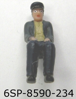 Lionel &quot;O&quot; Scale sitting Engineer Blue Shirt w/Gray coveralls