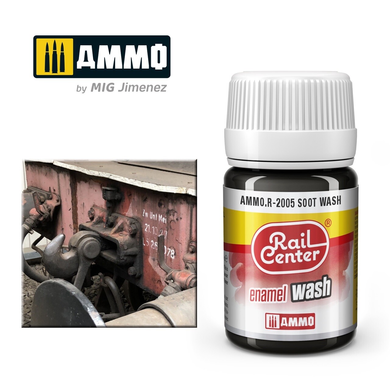 Ammo Rail Center Enamel Wash R-2005 Soot Wash