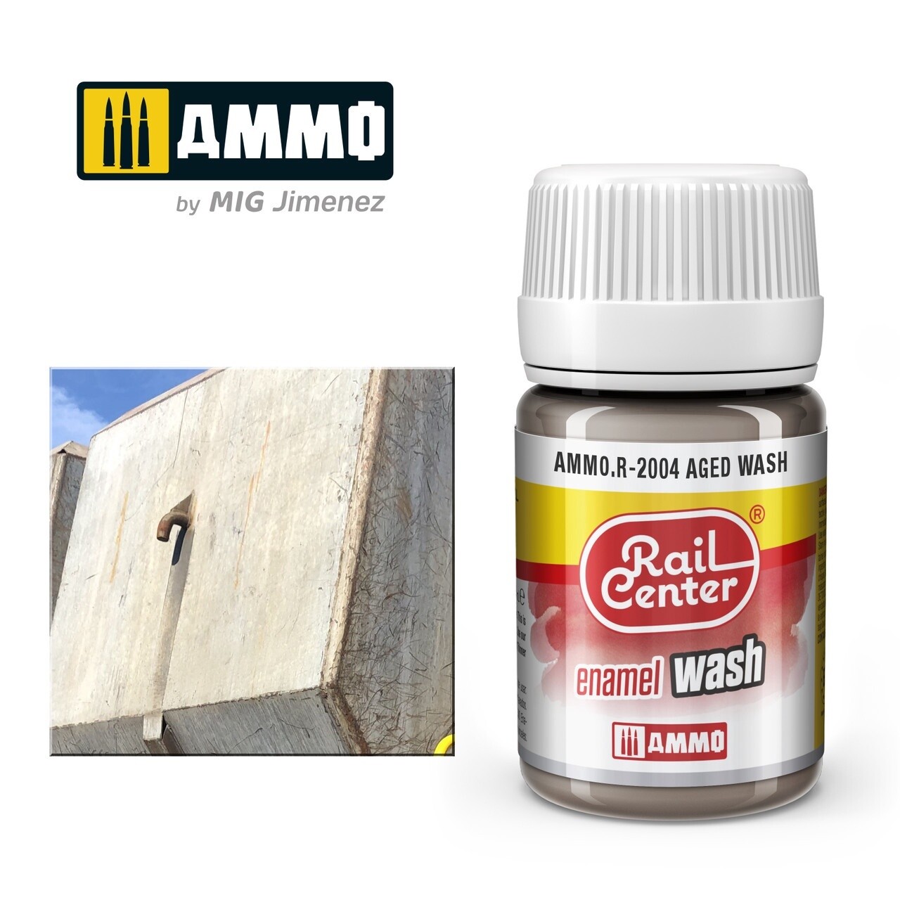 Ammo Rail Center Enamel Wash R-2004 Aged Wash