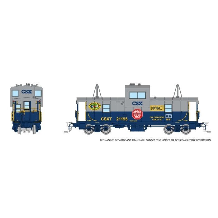 N Wide Vision Caboose: CSX - &quot;Safety First&quot; Scheme: #21195