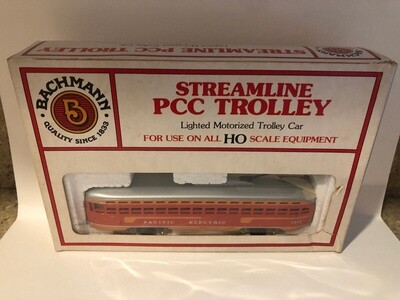 New Bachmann Streamline Lighted Motorized PCC Trolley Car 41-629-C3 Pacific Electric