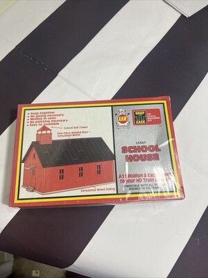 New Sealed HO AHM Snap Eaze School House Red/Black Train Scape #15307
