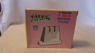 New HO Scale Package of 4 Atlas Bridge Piers, 3" Tall, Gray #81