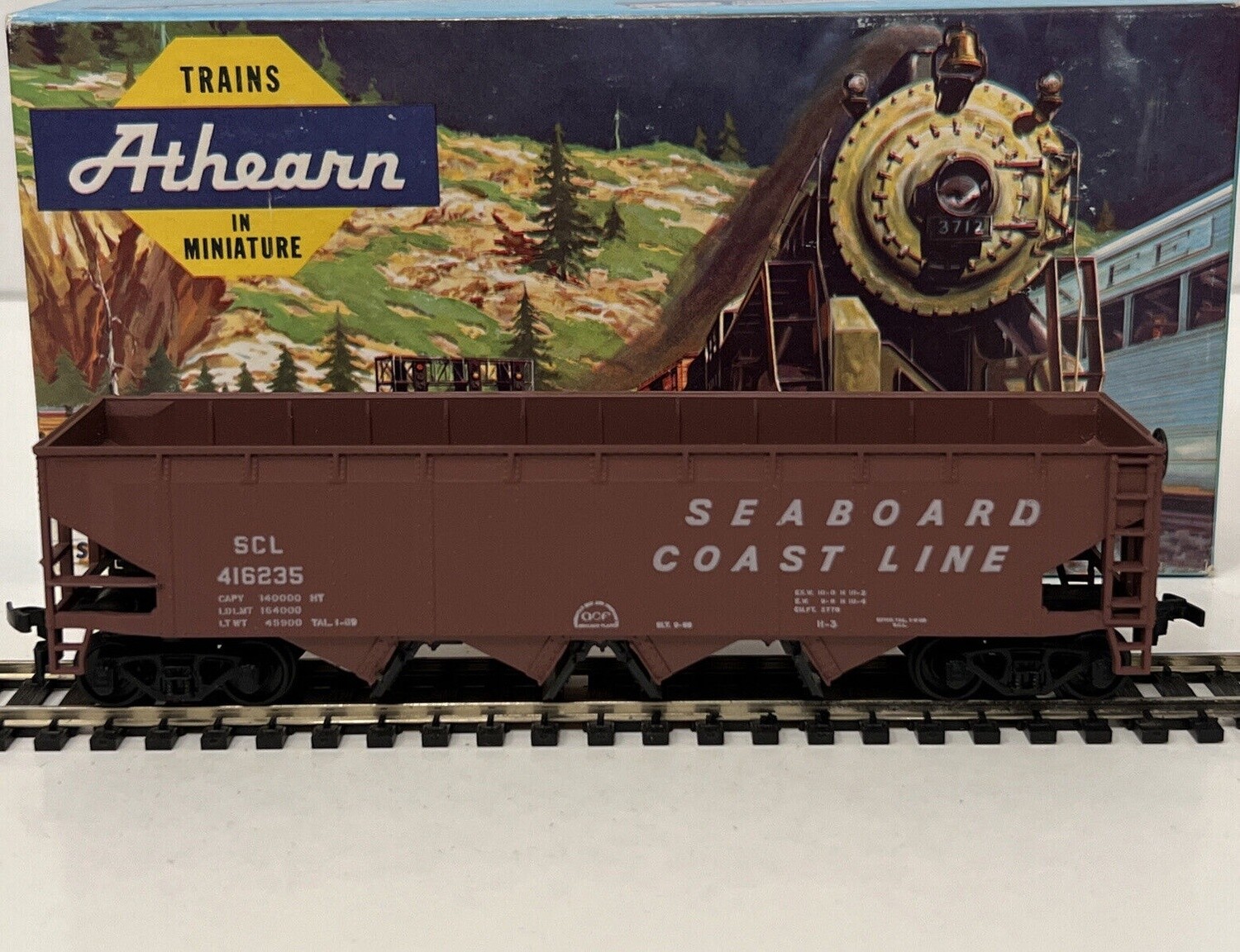 Used Athearn HO Seaboard Coast Line 40&#39; Quad Hopper Car SCL 416235 Blue Box