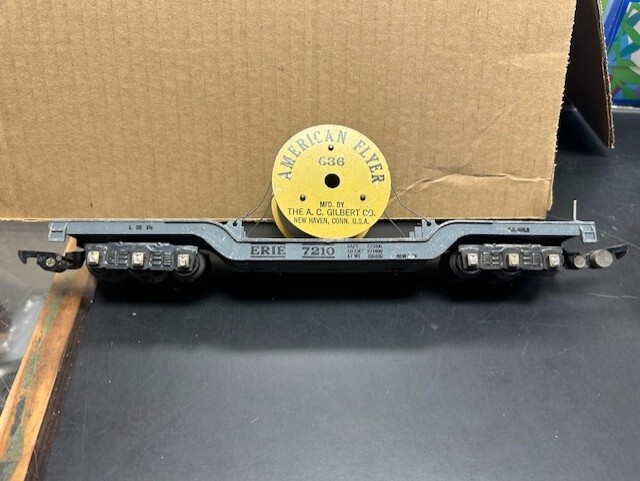 Used American Flyer ERIE Depressed Center Flat Car