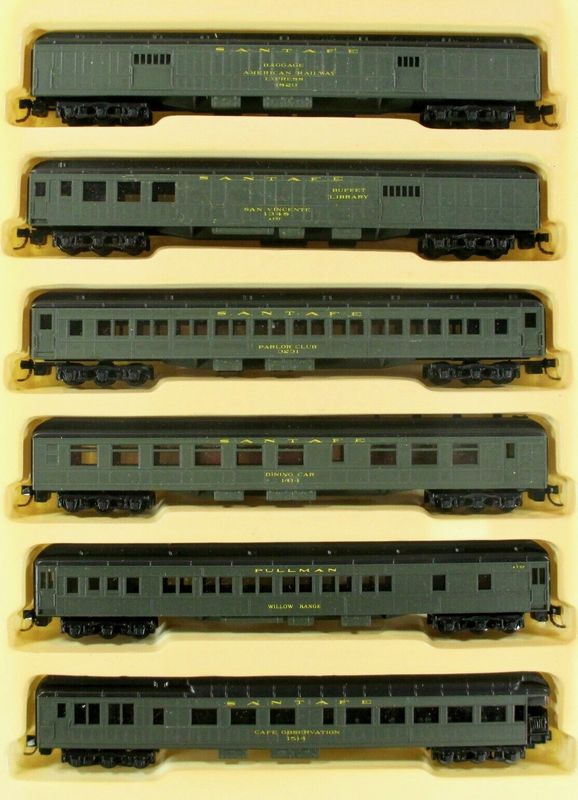 N 6-Car ATSF/Santa Fe Heavy Weight Passenger Car Set