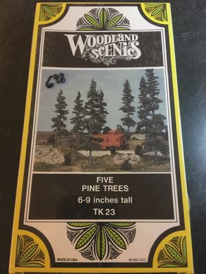 Woodland Scenes Five Pine Trees 6-9 inch TK23 NIB HO Scale Trains