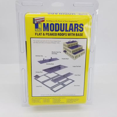 Walthers N 933-3280 Flat &amp; Peaked Roofs Base Cornerstone Modulars Railroad Train