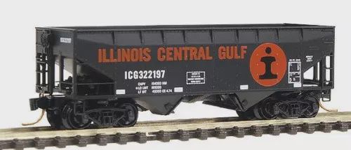 Used N Micro-Trains 055 00 140 33&#39; Twin Bay Hopper ICG Road #ICG322200
