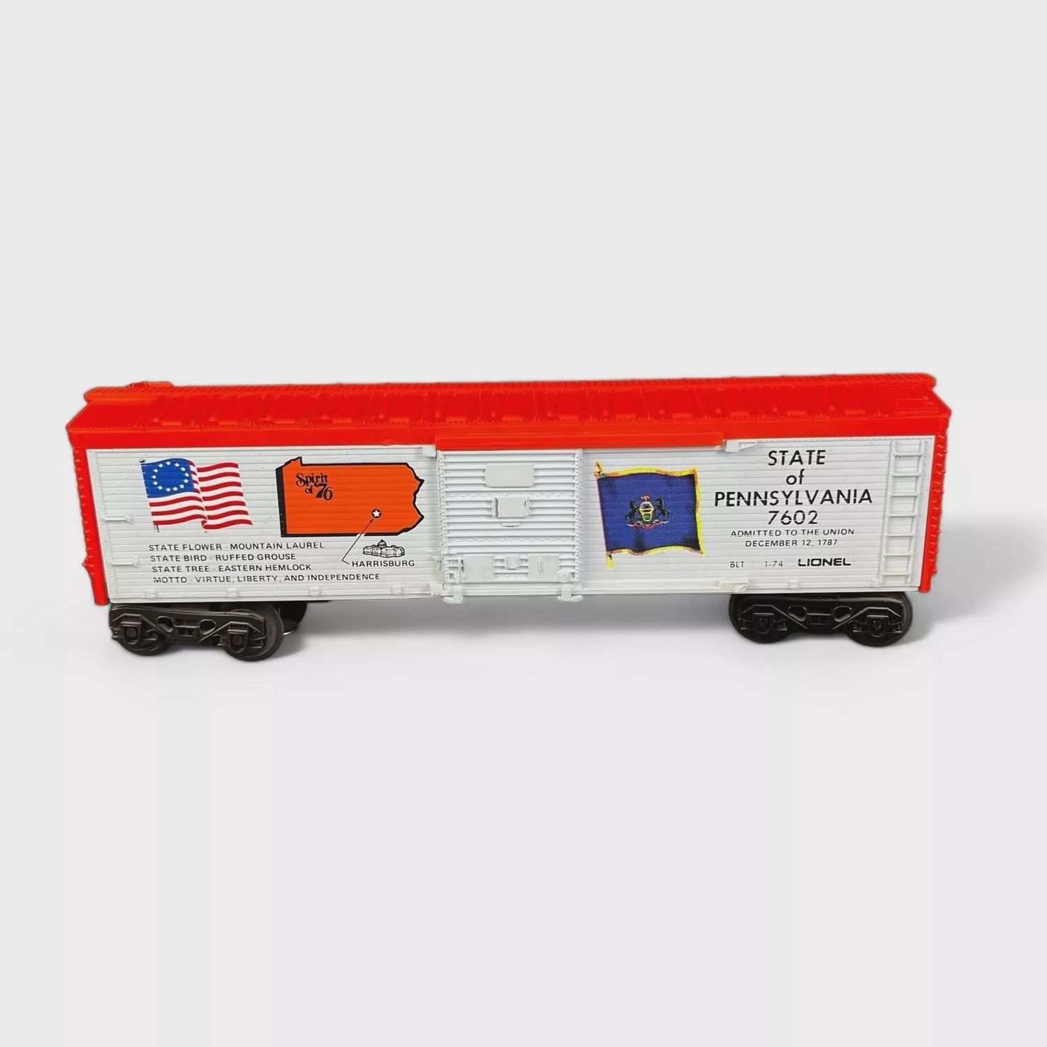 Used O Lionel 7602 State of Pennsylvania Car w/Operating Doors