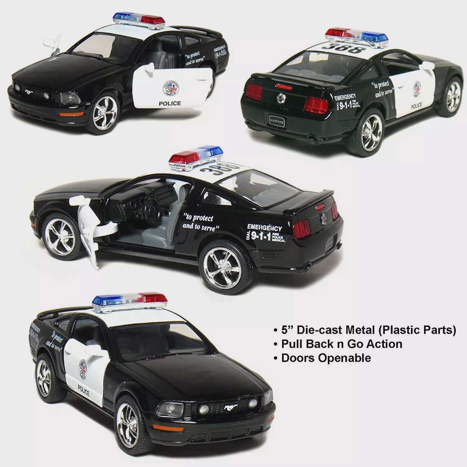 Kinsmart G KT5091 5&quot; 2006 Ford Mustang GT Police Car Diecast Model Toy Cop 1:38