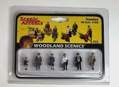 Woodland Scenics HO A1840 Scenic Accents Traveler People Figures (Set of 6)