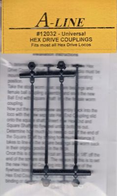 HO Scale A Line Product 12032 Universal Hex Drive Couplings