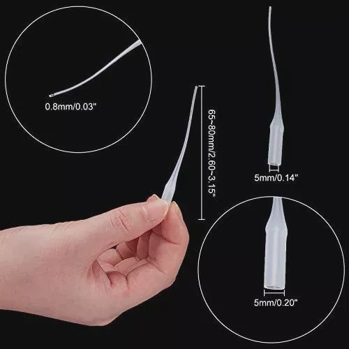 Glue Micro-Tips Plastic Glue Bottle Tip Nozzle Tip Extender Precision Applicator-Medium sized packages of 6 count.