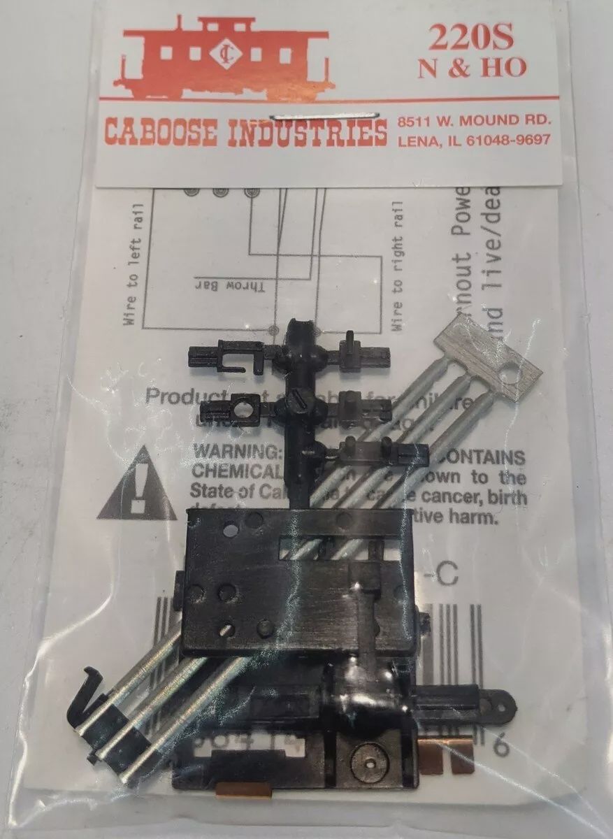 Caboose Industries HO/N 220S Ground Throw w/ Cotacts &amp; Fittings