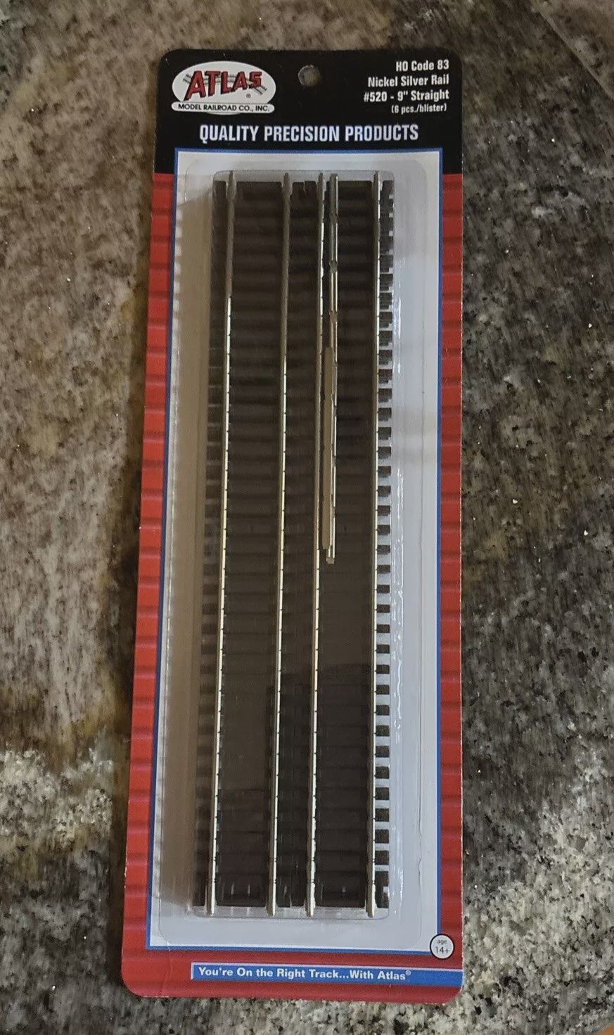 Used Atlas HO 11600 Code 83 Nickel Silver Rail #520 9” Straight