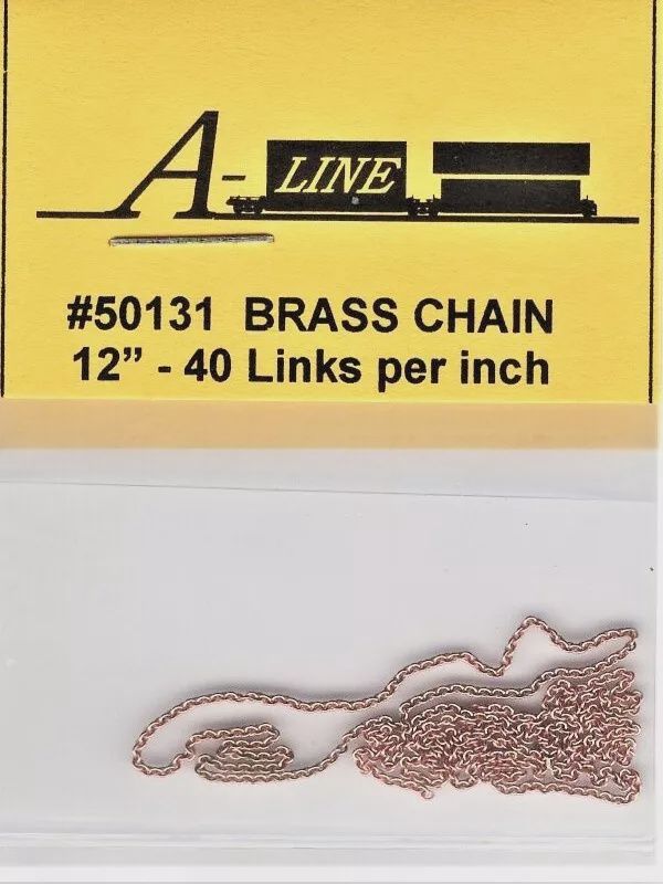 HO Scale A Line Product 50131 Brass Chain 12&quot; 40 Links Per Inch