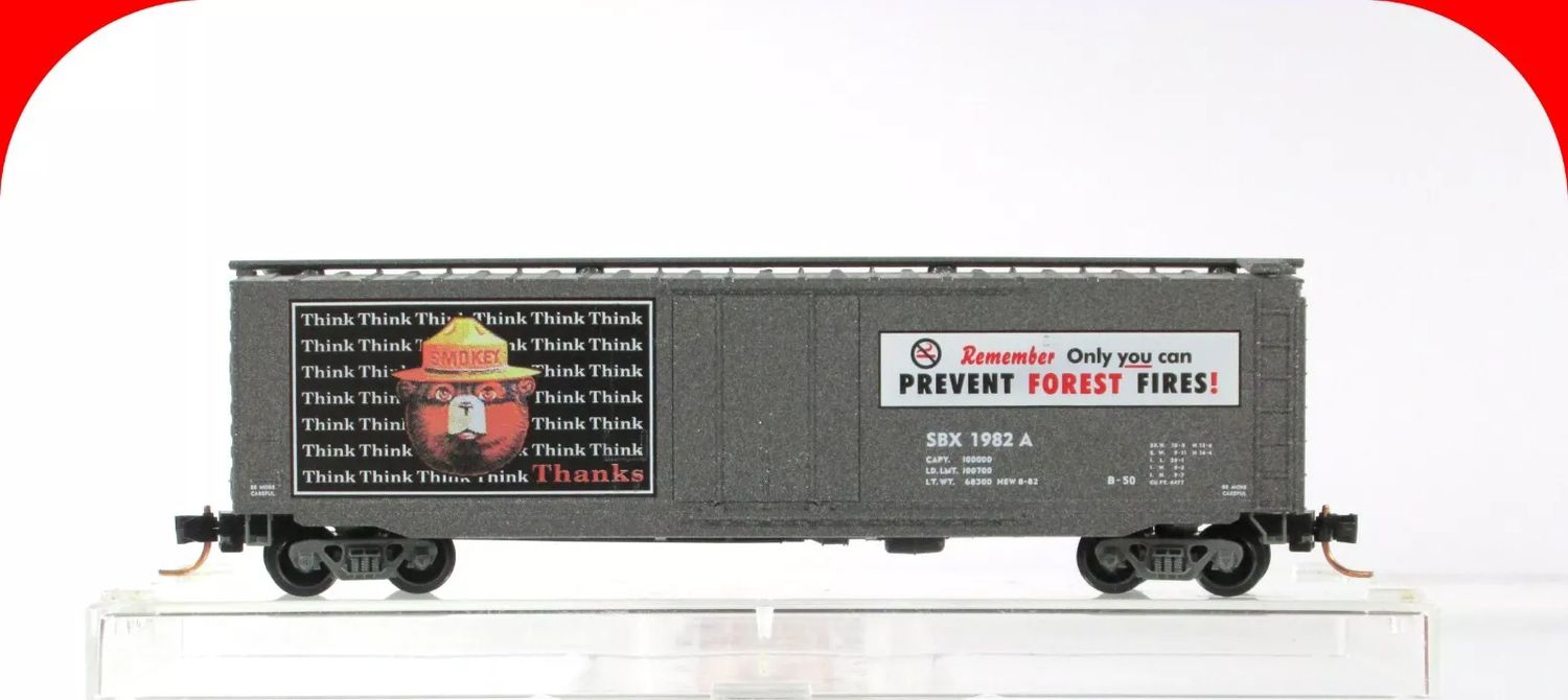 Micro Trains Z 1928A &quot;SMOKEY BEAR&quot; Fire Prevention Car 6, SBX 1982A