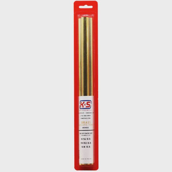 K&amp;S #3402 Round Brass Telescopic Tubing Assortment *Large (3 Pieces)