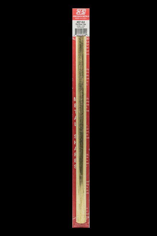 K&amp;S #8144 Round Brass Tube: 21/32&quot; OD x 0.014&quot; Wall x 12&quot; Long (1 Piece)