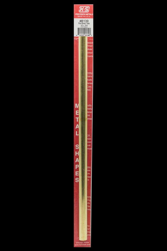 K&amp;S #8139 Round Brass Tube: 1/2&quot; OD x 0.014&quot; Wall x 12&quot; Long (1 Piece)