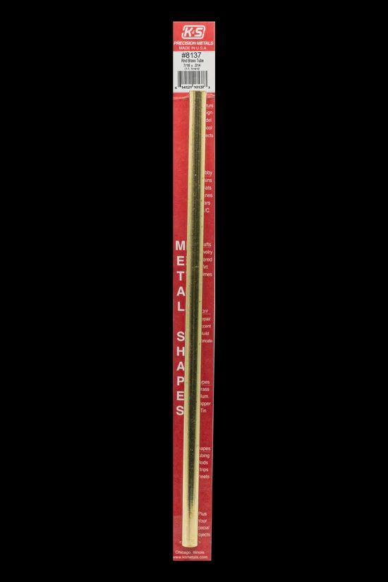 K&amp;S #8137 Round Brass Tube: 7/16&quot; OD x 0.014&quot; Wall x 12&quot; Long (1 Piece)