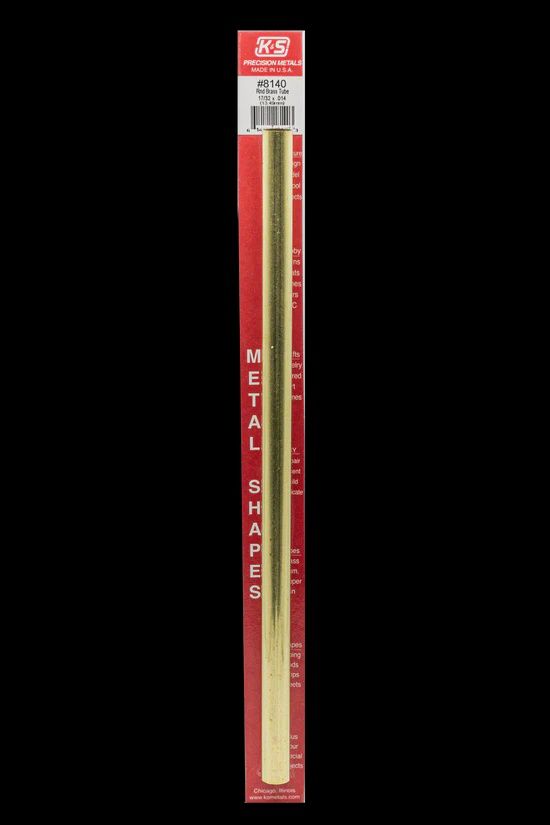 K&amp;S #8140 Round Brass Tube: 17/32&quot; OD x 0.014&quot; Wall x 12&quot; Long (1 Piece)