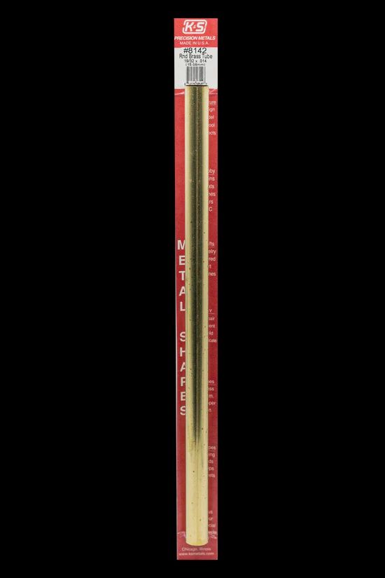 K&amp;S #8142 Round Brass Tube: 19/32&quot; OD x 0.014&quot; Wall x 12&quot; Long (1 Piece)