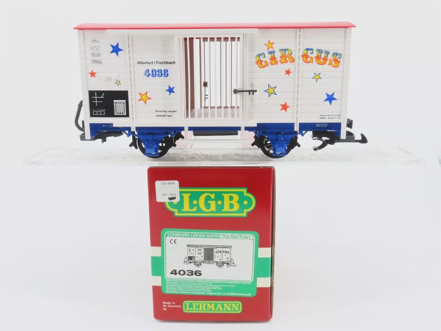Used G LGB 4036 Circus Lion Car #4036 w/ Ramp