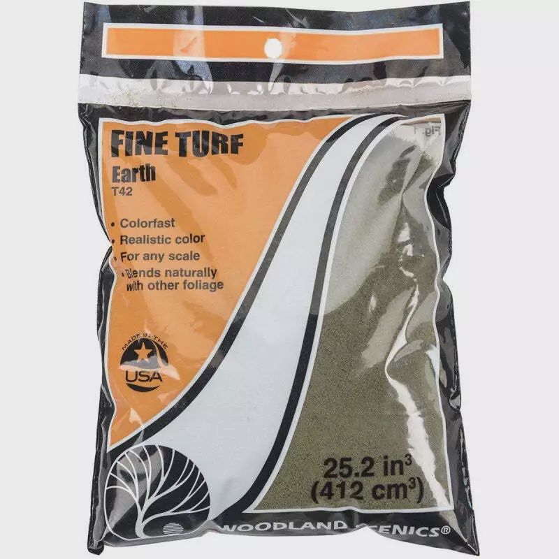 Woodland Scenics T42 Turf Fine Earth Bag Train Scenery