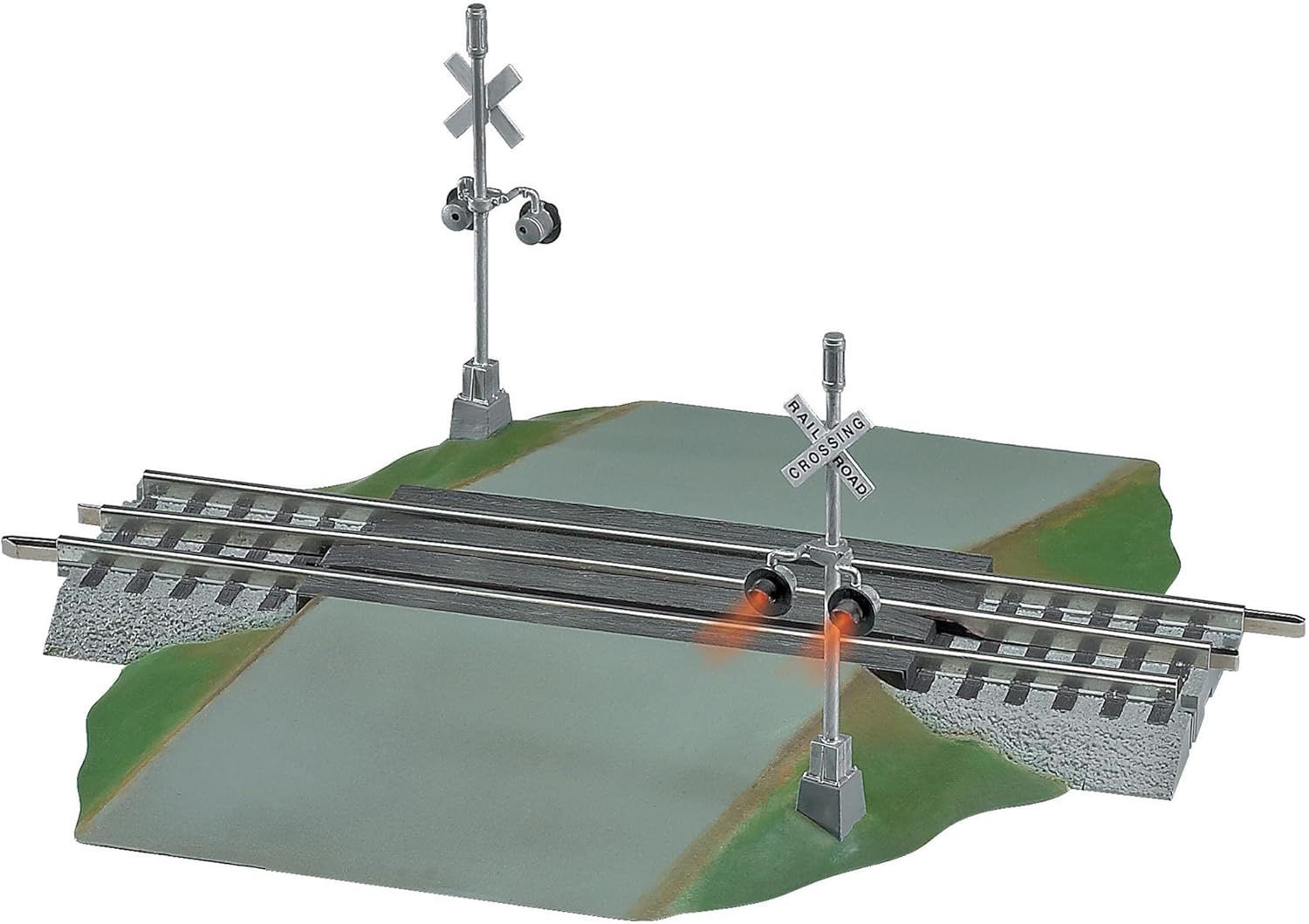 Lionel O 6-12052 FasTrack Grade X-ng w/Flashing Crossbucks