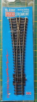 Peco N SL-E397 Medium Radius Y Turnout
