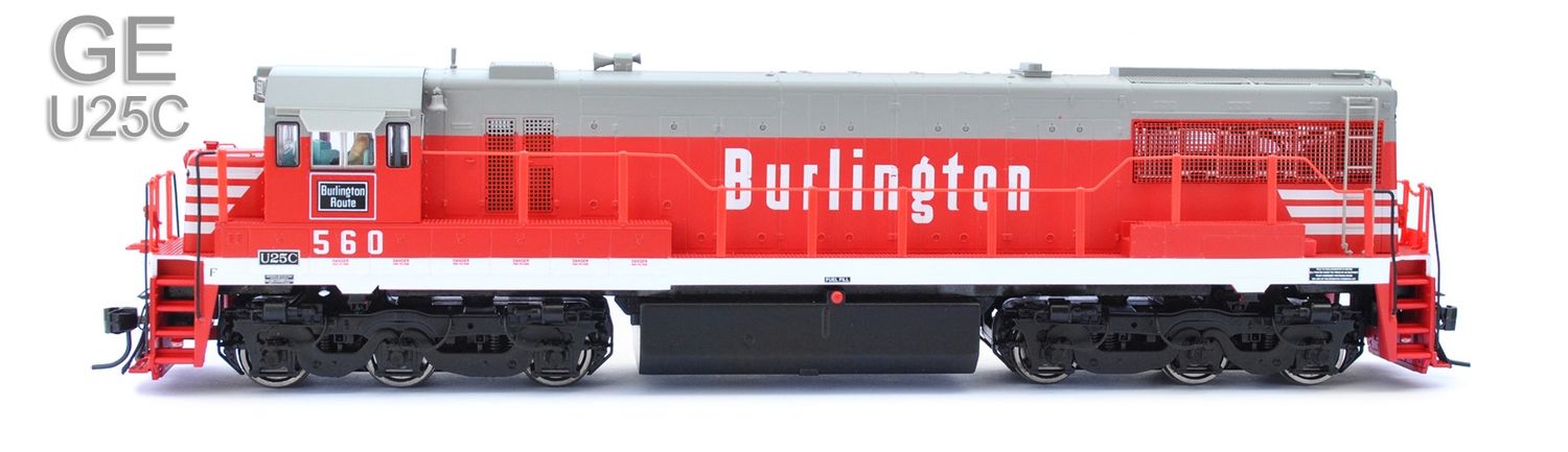 Korea Brass HO Locomotive U25C, CB&amp;Q 553 &amp; 560