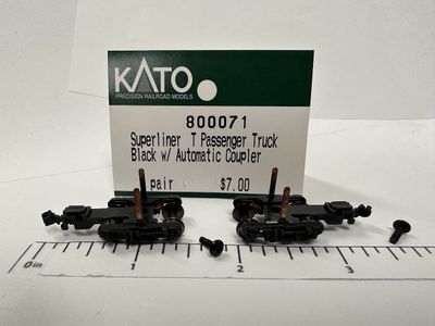 Kato N 800071 Superliner I Passenger Truck, Black w/Automatic Coupler (1 Pair)